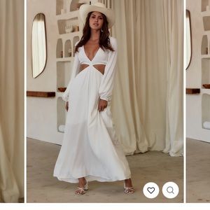 12th tribe Reina White cutout dress